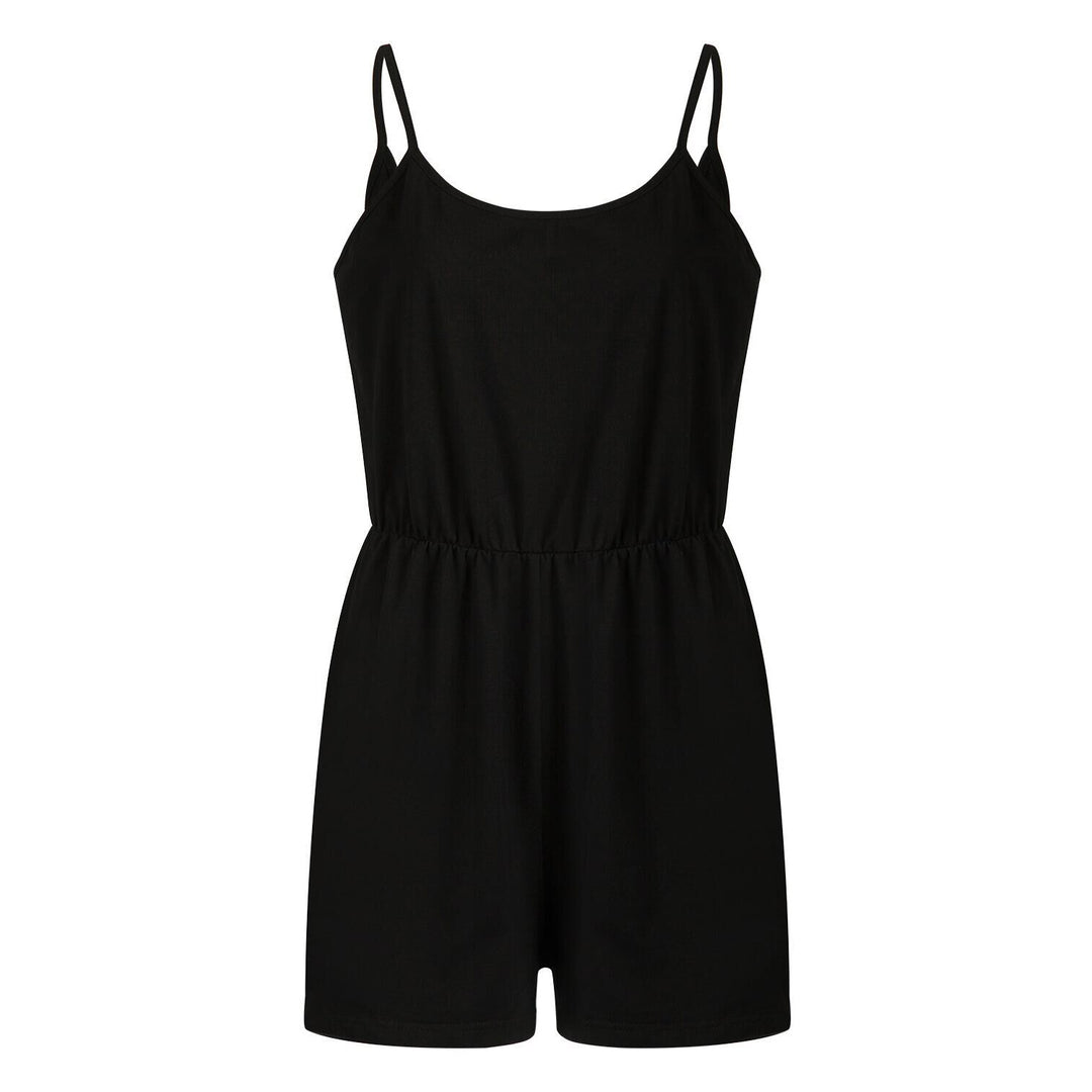 Dame stilfull jumpsuit med justerbare stropper og elastisk livlinje Skjora