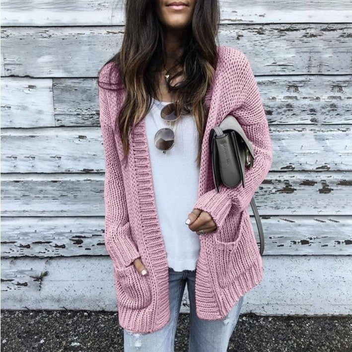 Kvinnes Chunky Strikket Cardigan Skjora