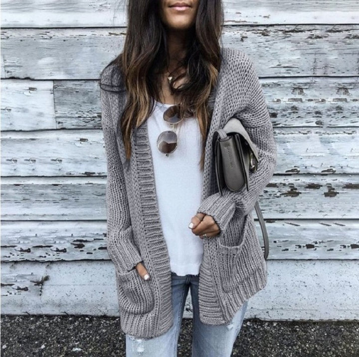 Kvinnes Chunky Strikket Cardigan Skjora