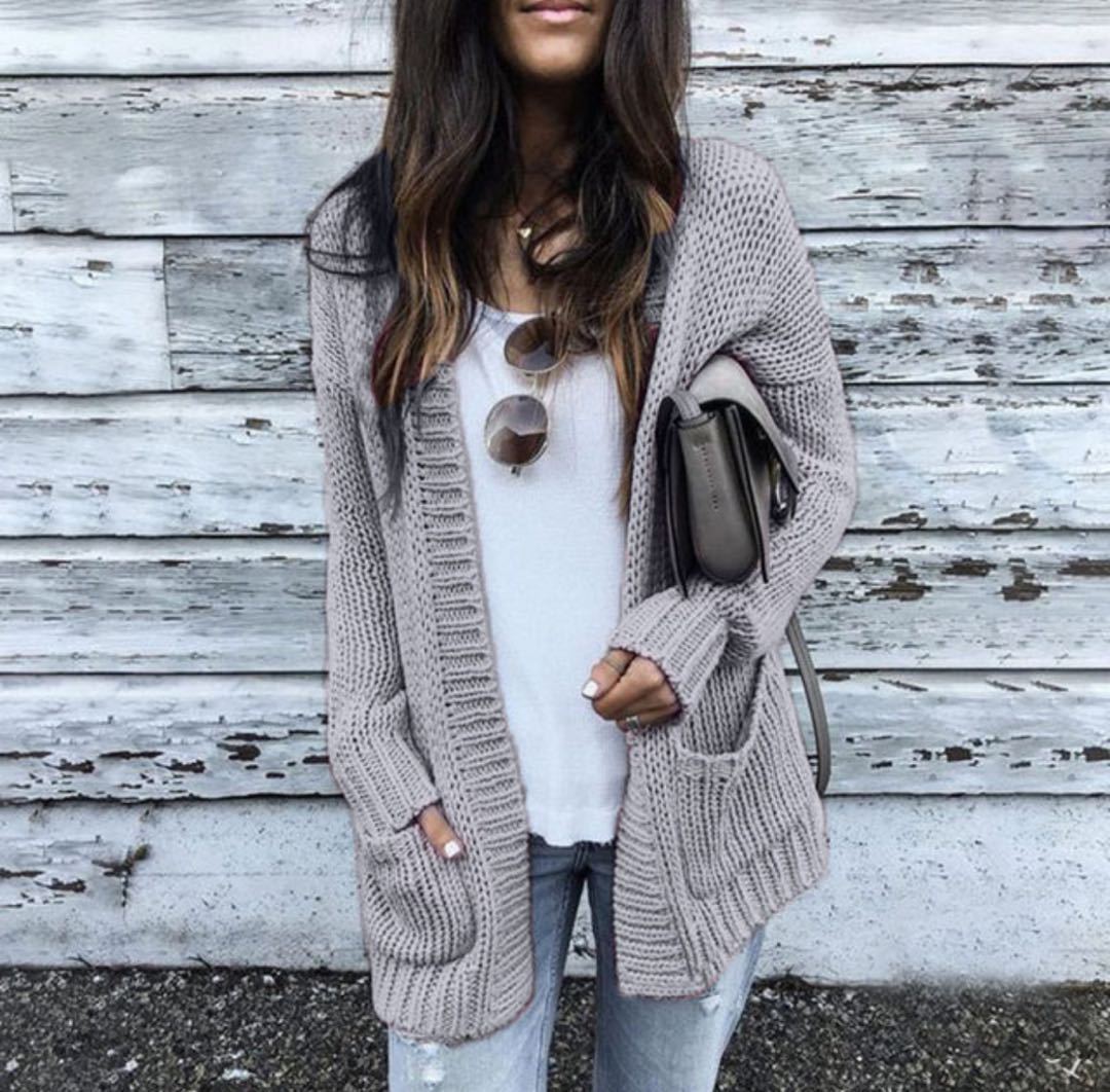 Women's chunky knit cardigan with deep pockets and stylish cut Skjora