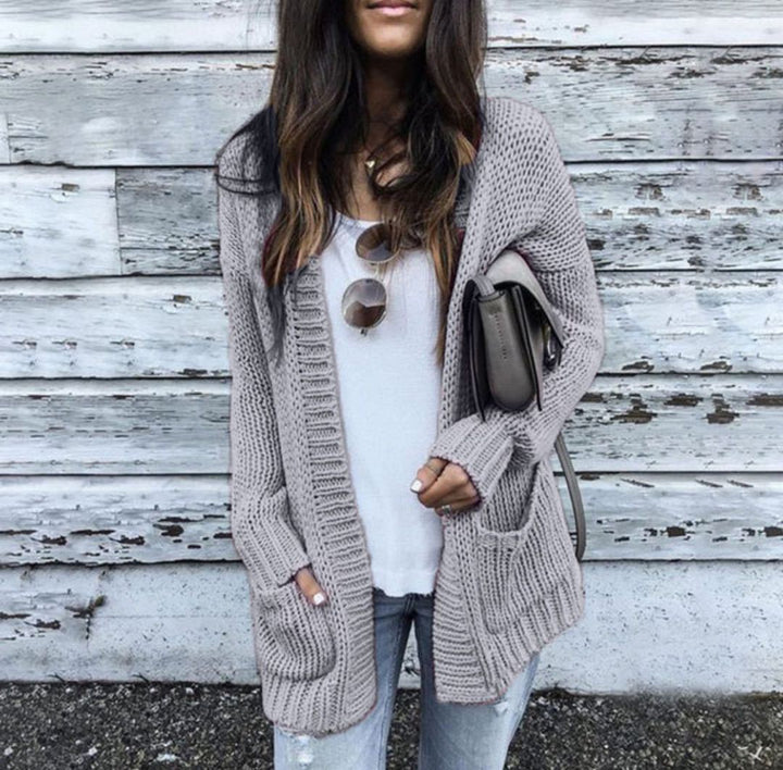 Women's chunky knit cardigan with deep pockets and stylish cut Skjora