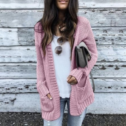 Women's chunky knit cardigan with deep pockets and stylish cut Skjora