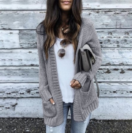Women's chunky knit cardigan with deep pockets and stylish cut Skjora