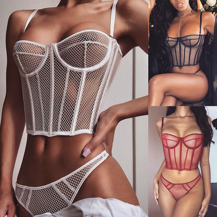 Dame Nett-Bustier med Korsett-design og forførende detaljer Skjora