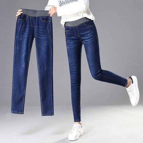 Dame Skinny Jeans med Høy Komfort Livlinje Skjora