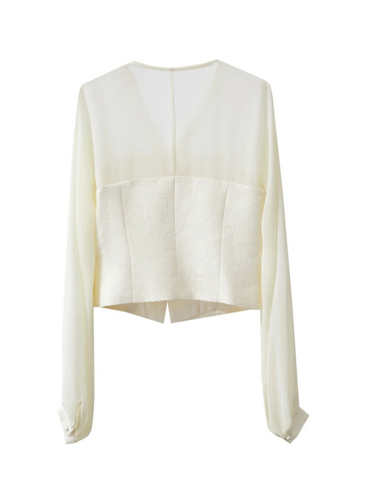 Bluse med elegante lanterneermer