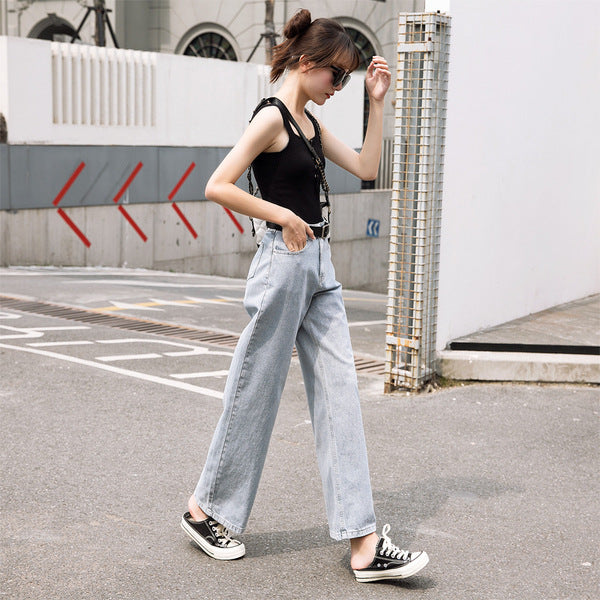 Damer Bred Klipp Denim Bukser Skjora
