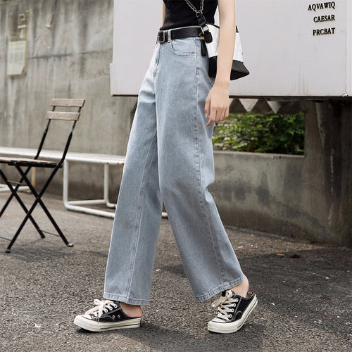 Damer Bred Klipp Denim Bukser Skjora