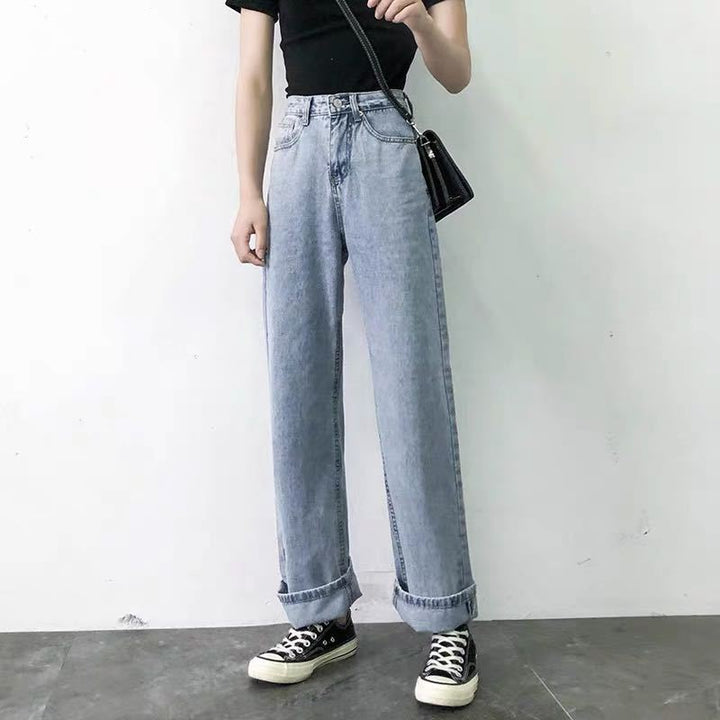 Kvinne vidde jeans med høy midje og klassisk snitt Skjora