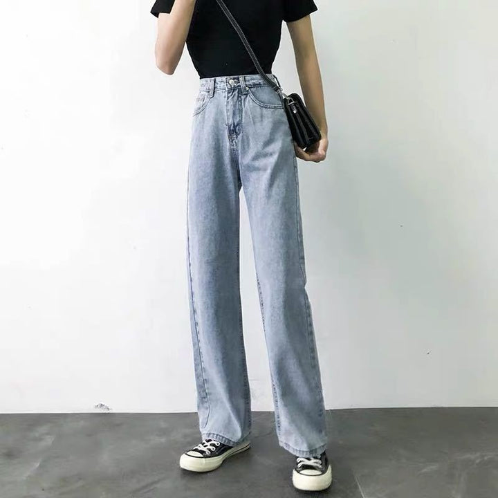 Kvinne vidde jeans med høy midje og klassisk snitt Skjora