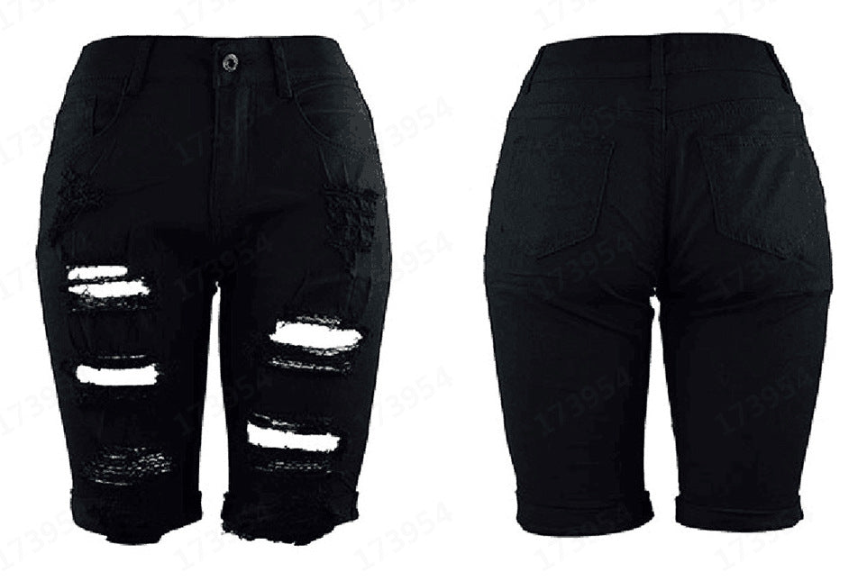 Damene Destroyed Denim-bukser med avslappet passform og stilige rippe-detaljer Skjora
