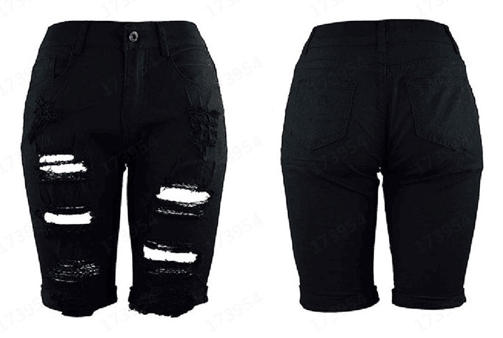 Damene Destroyed Denim-bukser med avslappet passform og stilige rippe-detaljer Skjora
