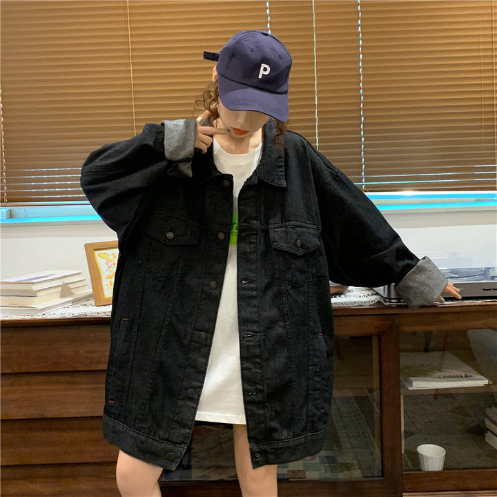 Kvinne oversized denimjakke med myk indre fôr Skjora