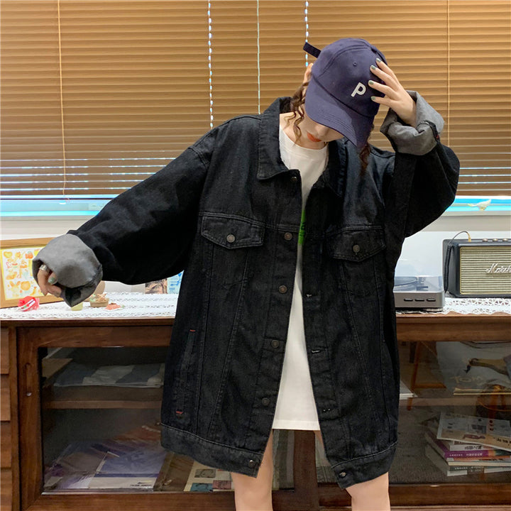 Kvinne oversized denimjakke med myk indre fôr Skjora