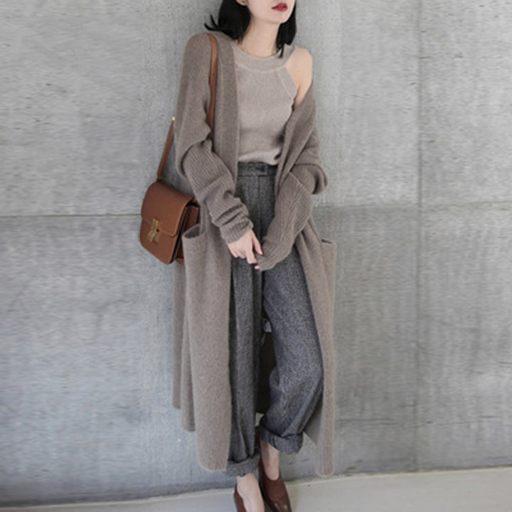 Damer loungefrakk med åpen front og praktiske lommer Skjora