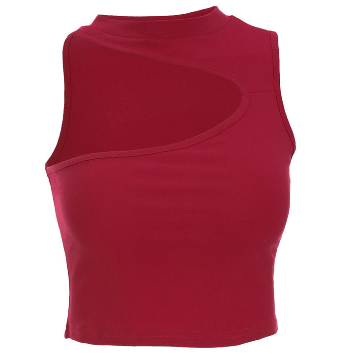 Dame sporty crop-top med kreativ cut-out-design og pustende materiale Skjora