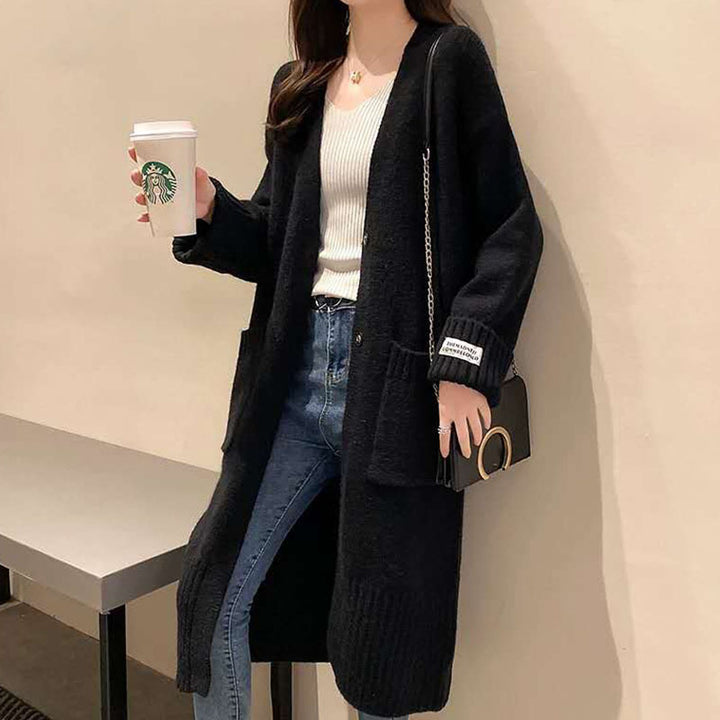 Kvinnes oversized cardigan med lommer Skjora