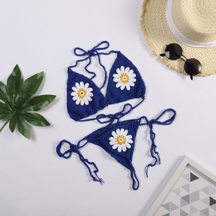 Damen Bikiniset mit floralem Häkelmuster Skjora