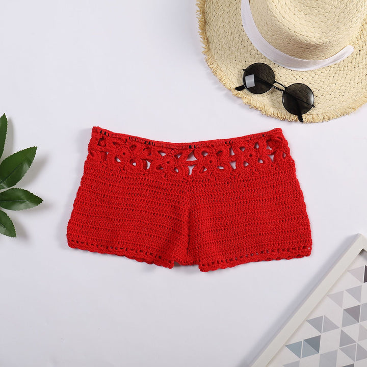 Damen Häkel-Shorts mit floralem Bund Skjora