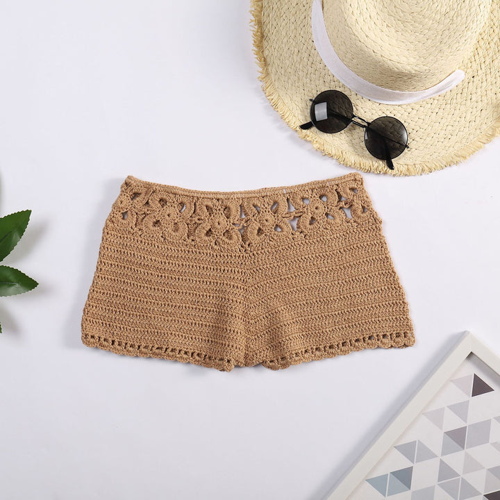 Damen Häkel-Shorts mit floralem Bund Skjora