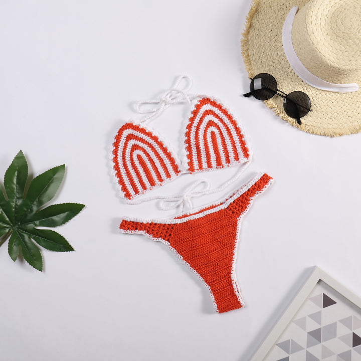 Damen Häkel-Bikini mit kontrastierendem Rand Skjora