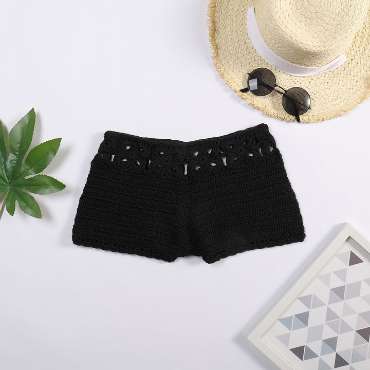 Damen Häkel-Shorts mit floralem Bund Skjora