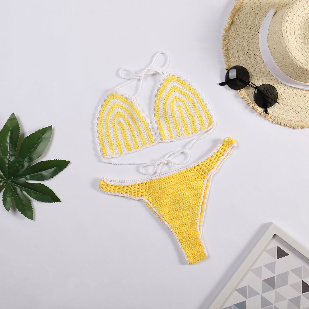 Damen Häkel-Bikini mit kontrastierendem Rand Skjora