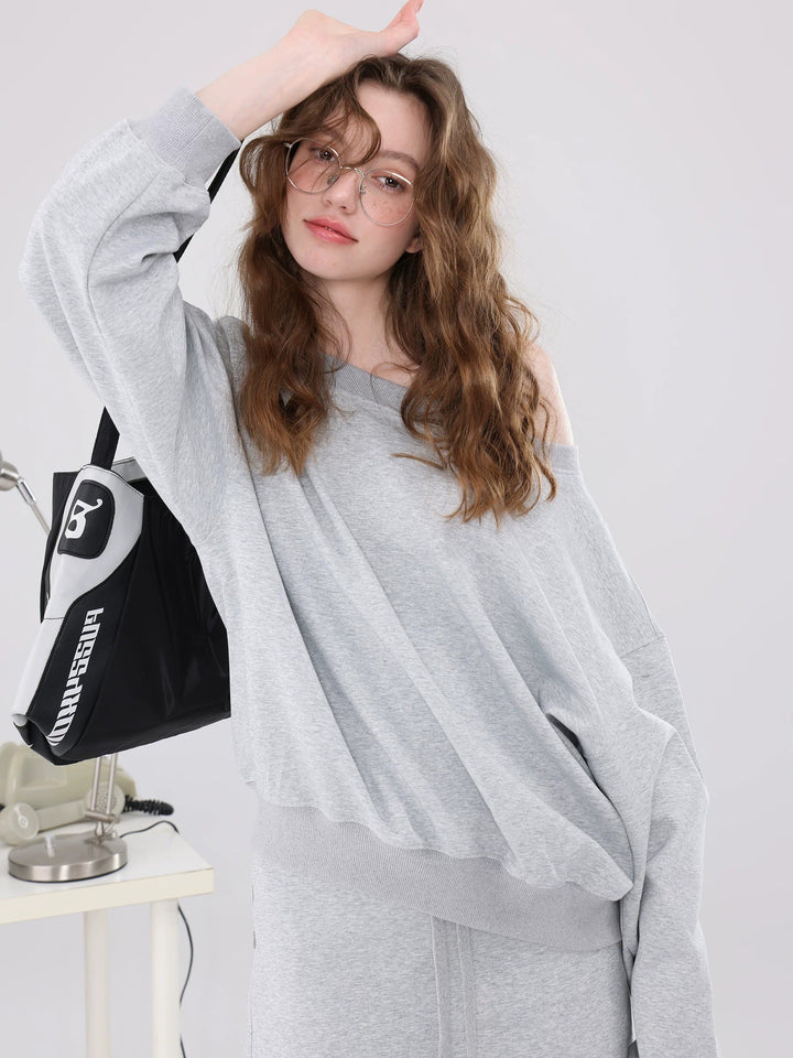Dame Off-Shoulder Tre-delt Sett med Bukse