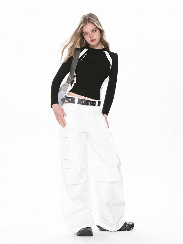 Women's Raglan Long Sleeve T-Shirt Contrast Slim Fit