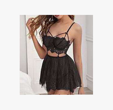 Dame blonde babydoll med forførende detaljer Skjora