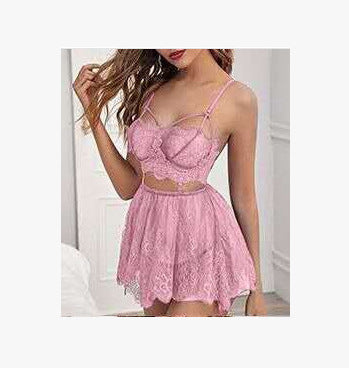 Dame blonde babydoll med forførende detaljer Skjora