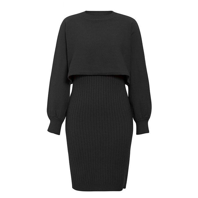 Dame strikkekjole med avslappet oversized genserdesign Skjora