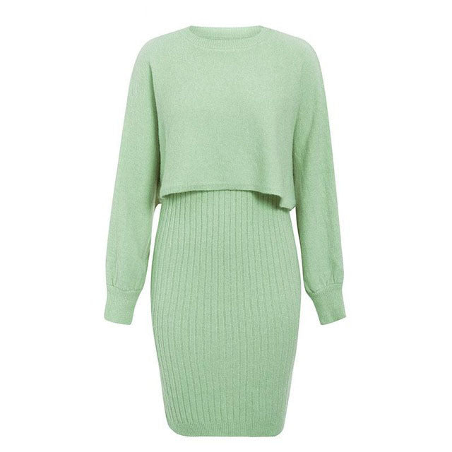 Dame strikkekjole med avslappet oversized genserdesign Skjora