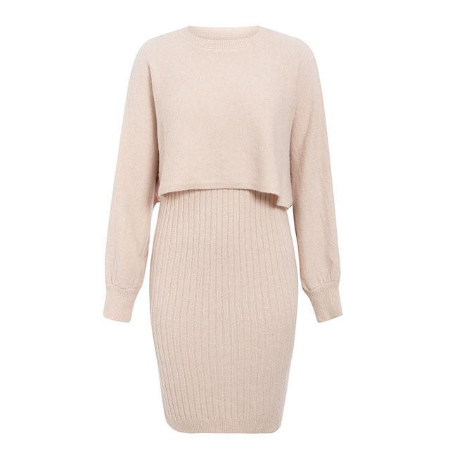 Dame strikkekjole med avslappet oversized genserdesign Skjora