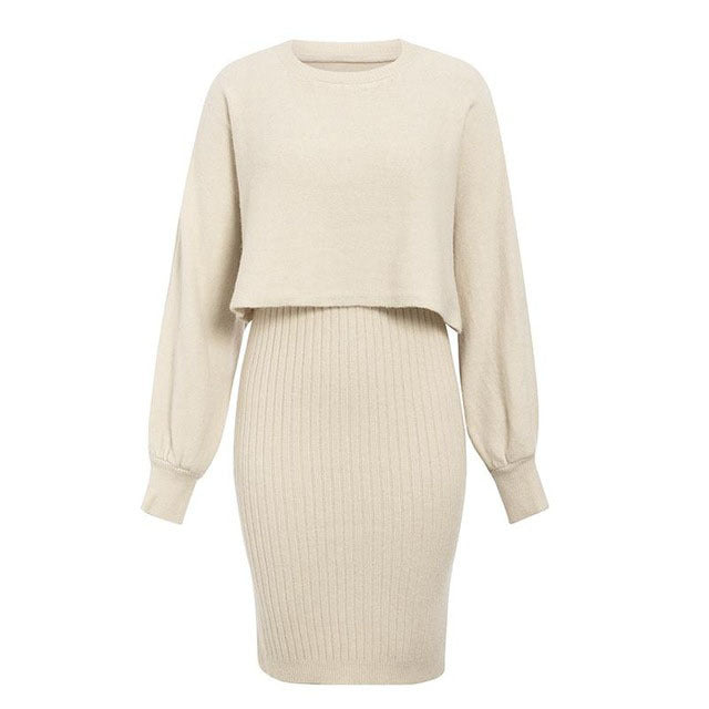 Dame strikkekjole med avslappet oversized genserdesign Skjora