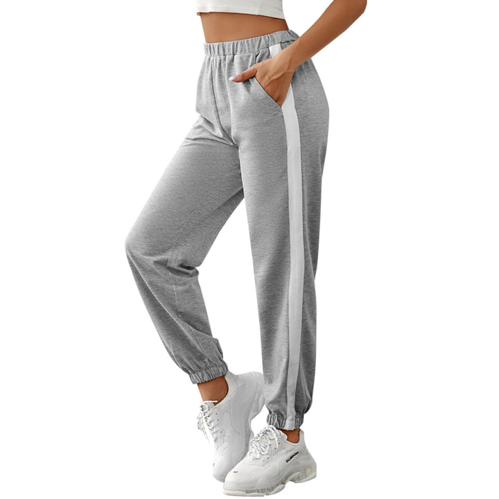 Dames komfortable joggebukser med sidestriper og elastisk liv Skjora