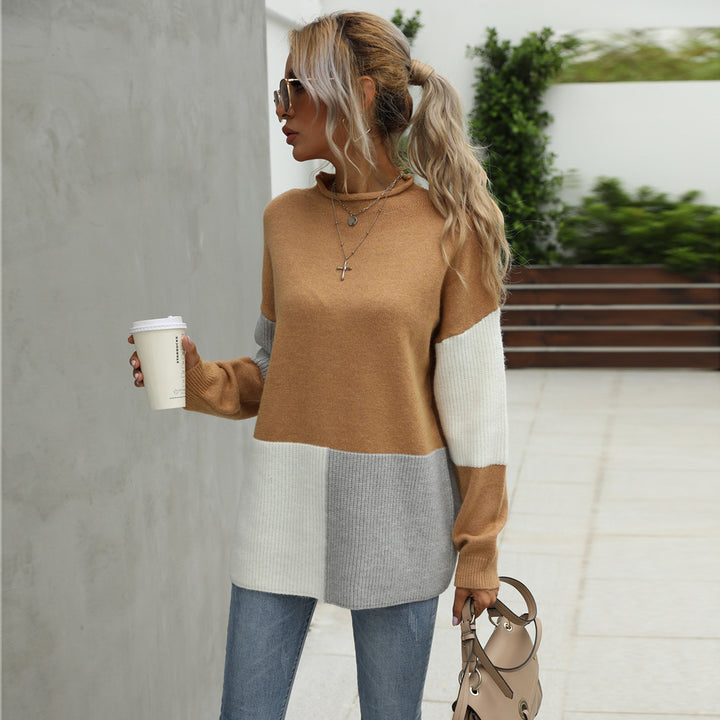 Damer casual genser med fashionable color block-elementer Skjora