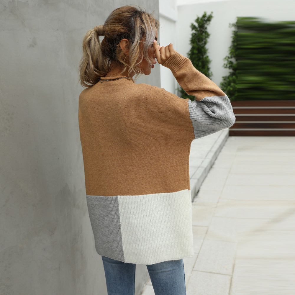 Damer casual genser med fashionable color block-elementer Skjora
