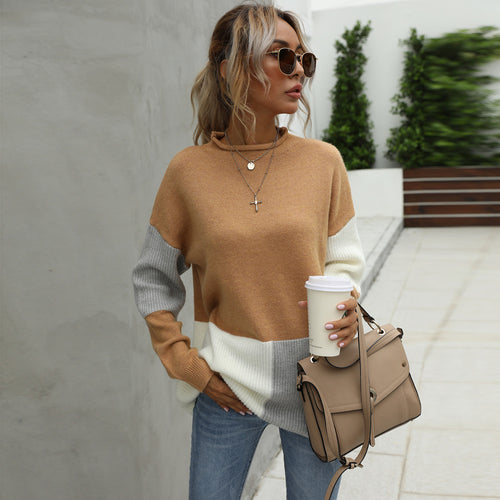 Damer casual genser med fashionable color block-elementer Skjora
