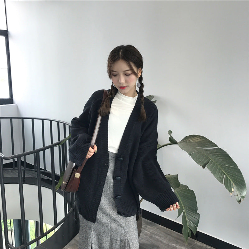 Kvinnes Oversized Strikket Cardigan Skjora