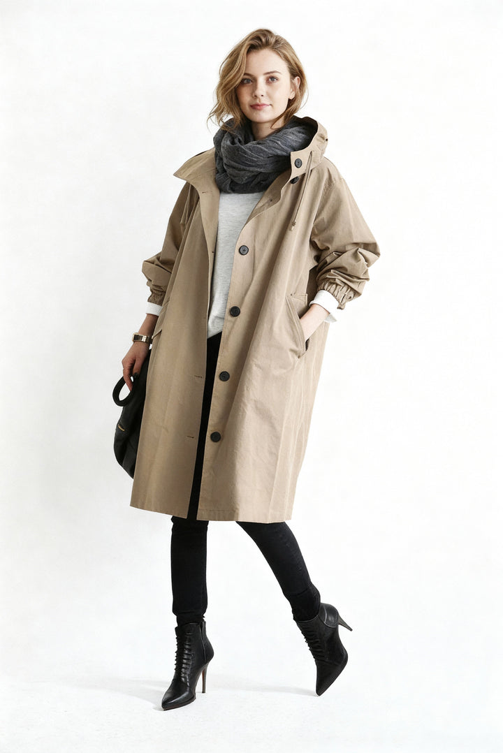 Skjora | Trenchcoat med hette for damer