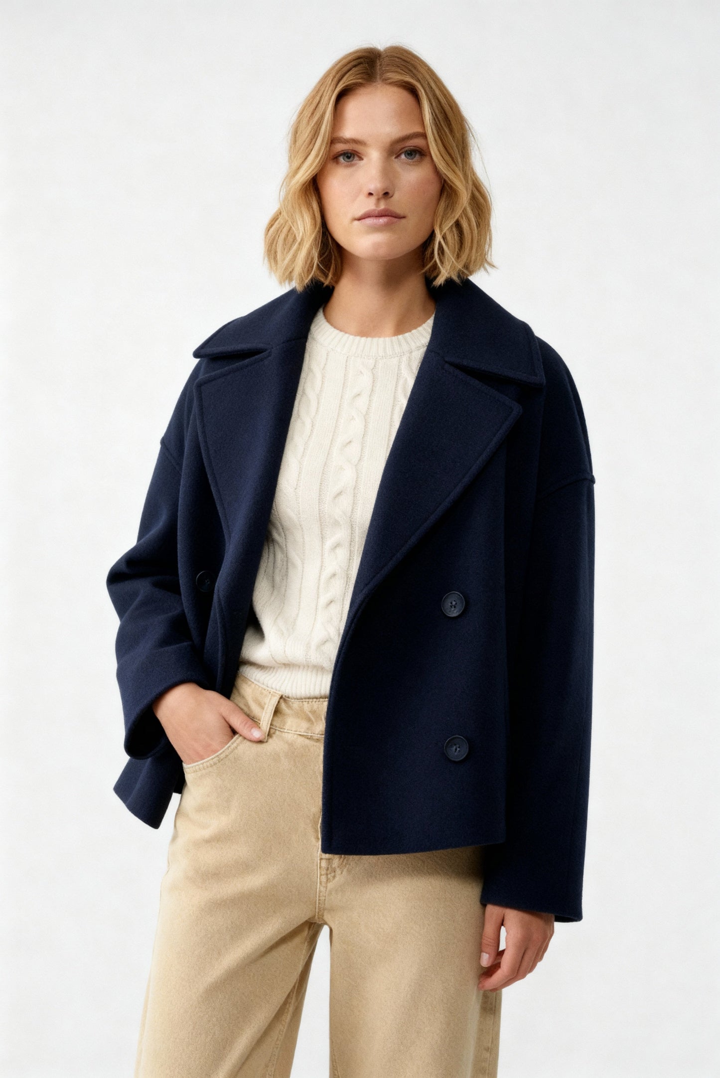 Skjora | Jakke Korte Dobbeltrad Elegant Yttertøy