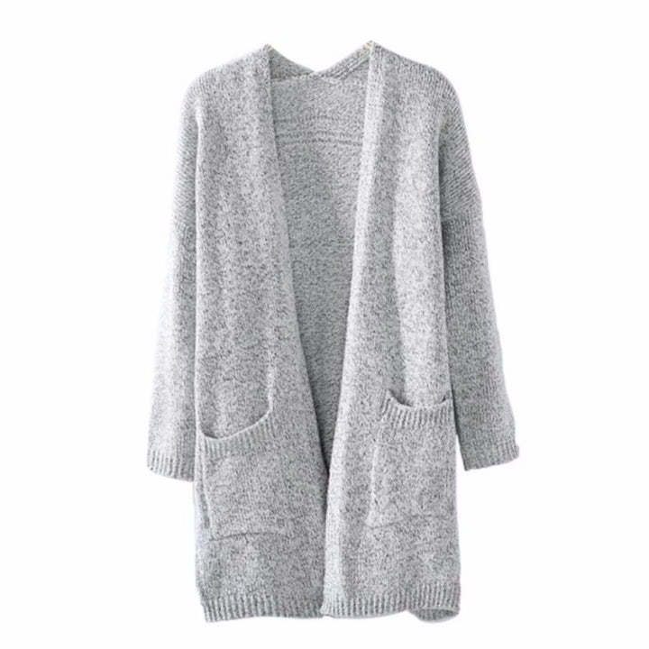 Kvinnes chunky strikket cardigan med romslige lommer og avslappet design Skjora