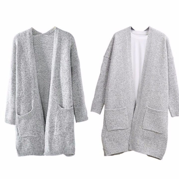 Kvinnes chunky strikket cardigan med romslige lommer og avslappet design Skjora