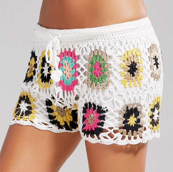 Dame Hekle-Strandshorts med fargerikt blomstermønster Skjora