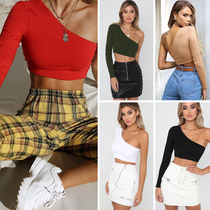 Damer skulderfritt crop-top Skjora