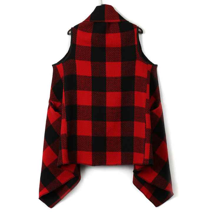 Kvinnenes Lush Rutet Poncho Skjora