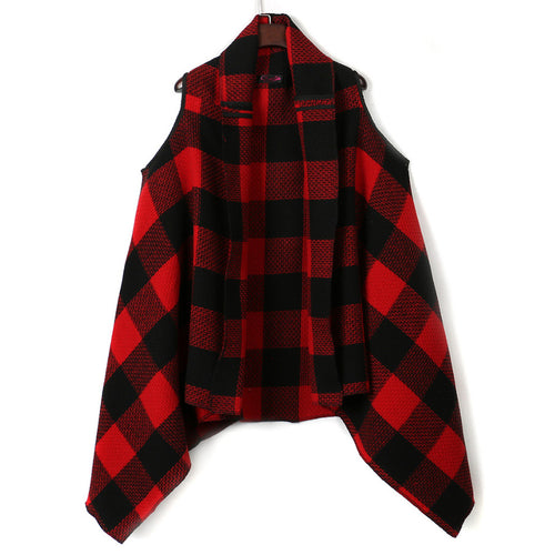 Kvinnenes Lush Rutet Poncho Skjora