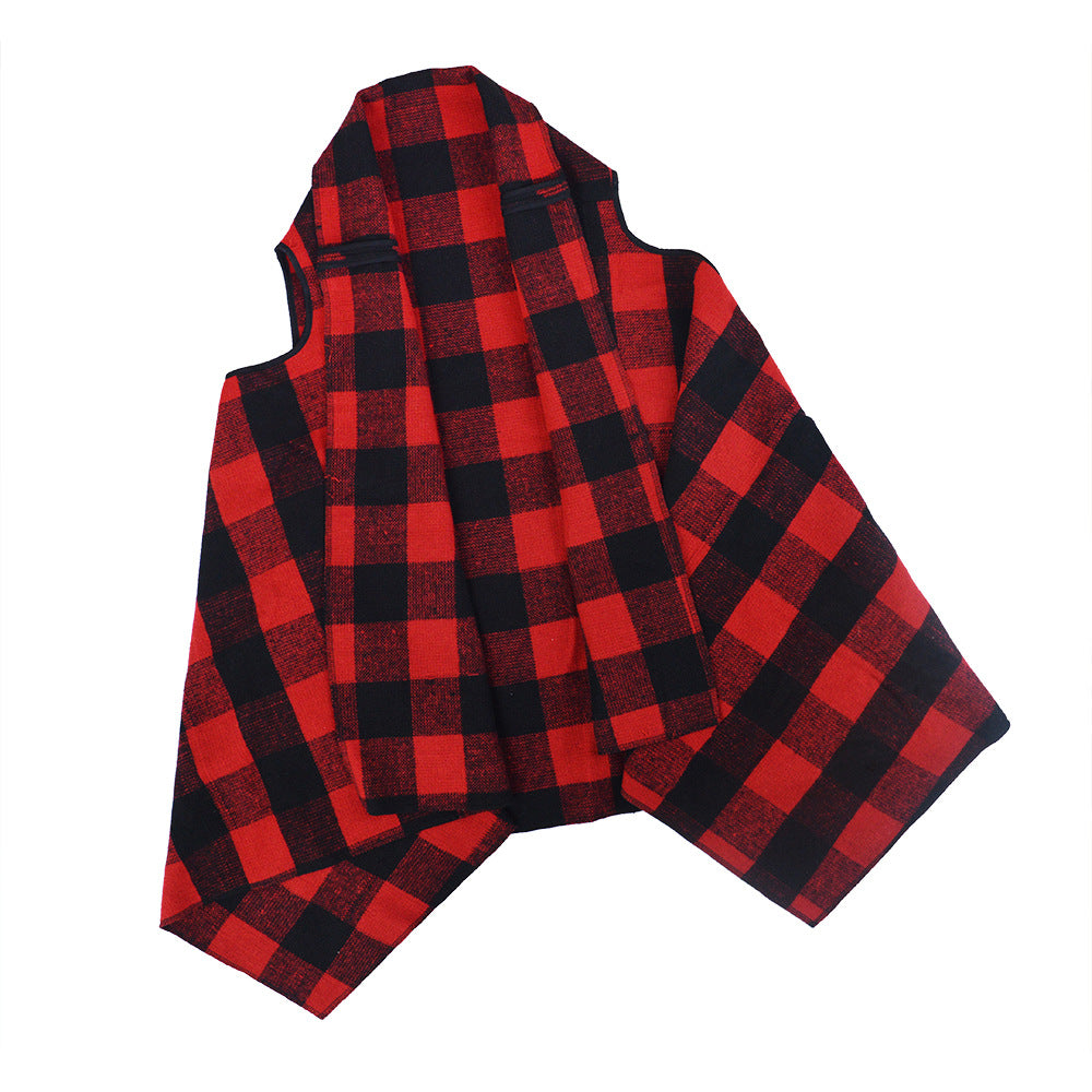 Kvinnenes Lush Rutet Poncho Skjora