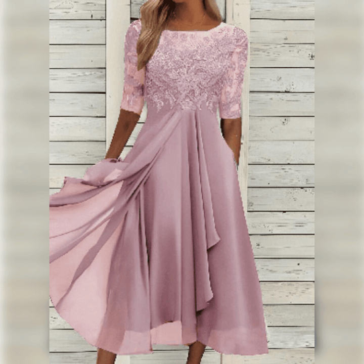 Ravikna | Elegant Midi Kjole Rosa